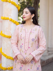 Aj-Pret Embroidered Peach 3Pc