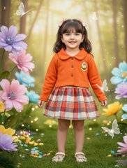 Girls Woolen Top With Fleece Jacket
