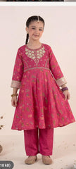 Alif Kari - Embroidered Lawn Frock with trouser