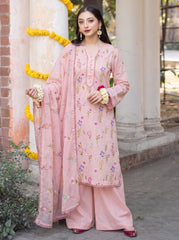 Aj-Pret Embroidered Peach 3Pc