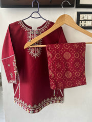 Alif Kari Lawn Embroidered Dress