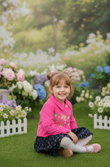 Girls Corduroy Frock With Embroidered Jacket