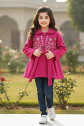Girls Embroidered Fleece Coat