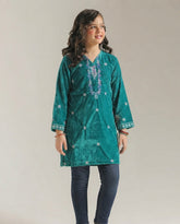 Baby Toss Embroidered Velvet Kurti