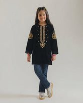 Baby toss embroidered valvet kurti