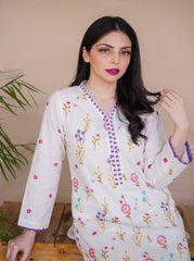 Embroidered White 2Pc