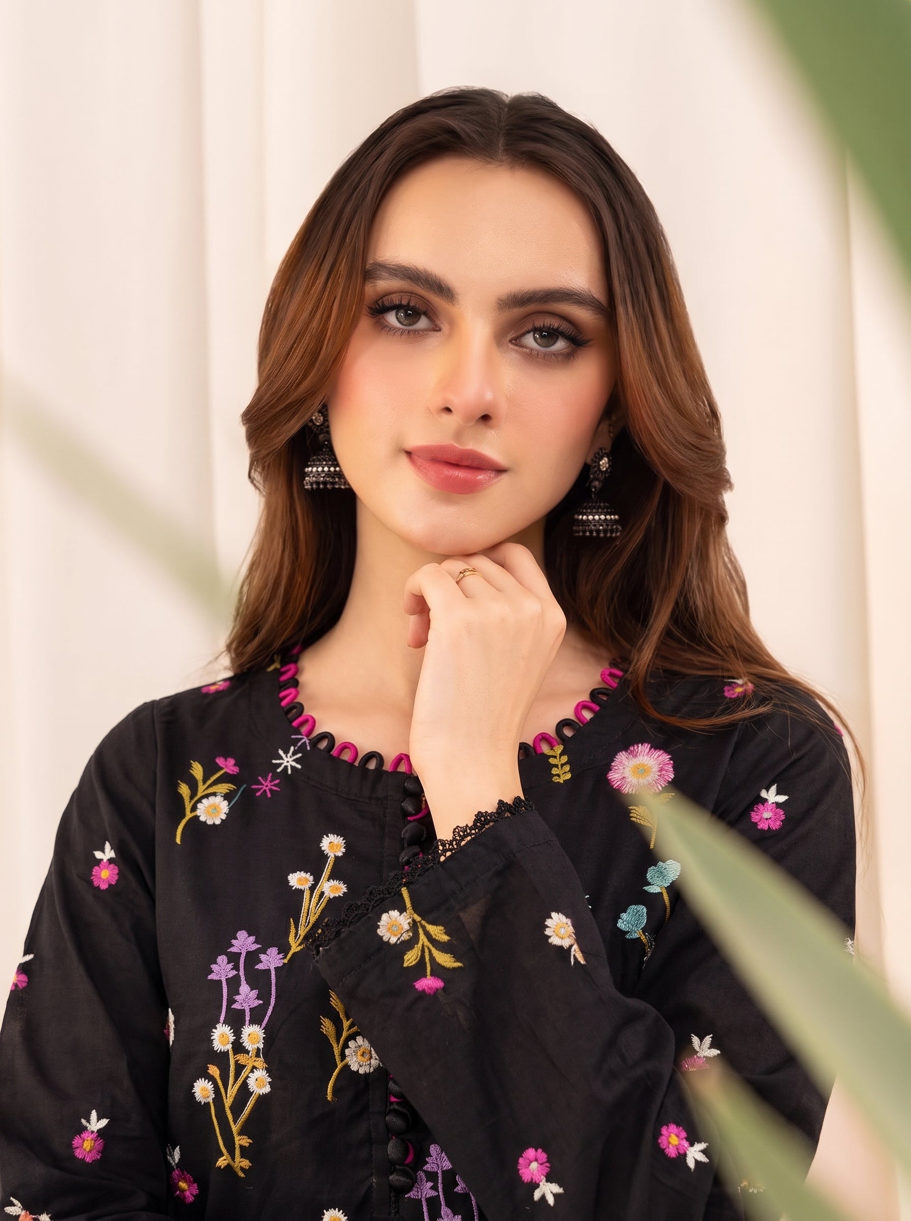 Embroidered Black 3Pc