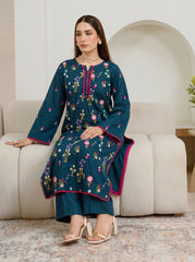 Teal Floral Aj-Pret 2Pc