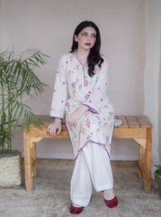 Embroidered White 2Pc