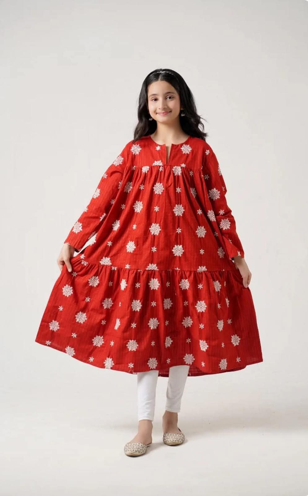 Lily Long Embroidered Frock