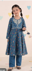 Alif Kari - Embroidered Lawn Frock with Trouser