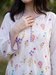Embroidered White 2Pc
