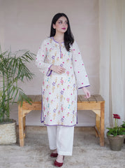 Embroidered White 2Pc
