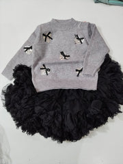 Girls Imported skirt Pair ( Grey Color)