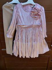 Girls Velvet Frock With Tights