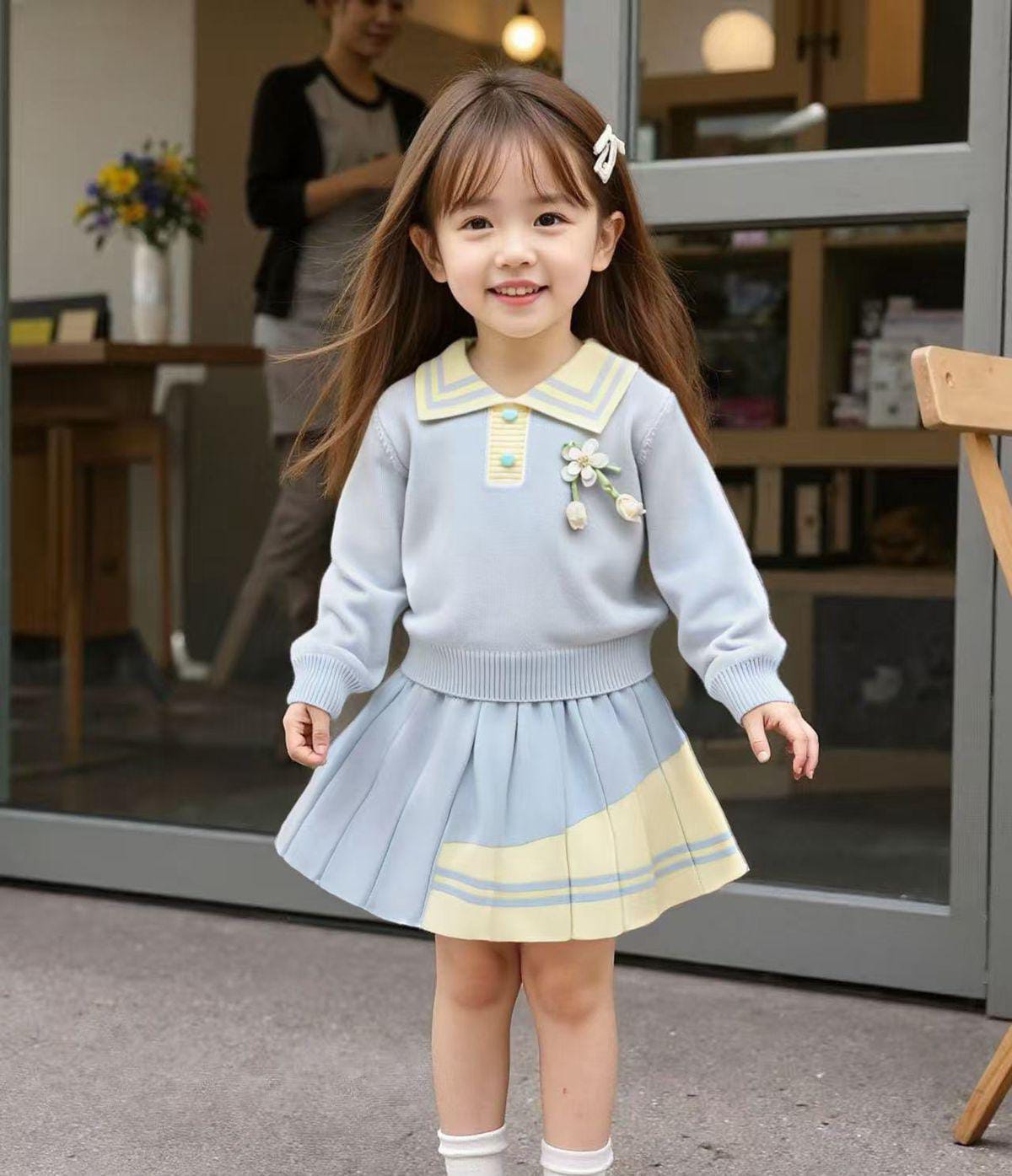 Girls Skirt With Sweater