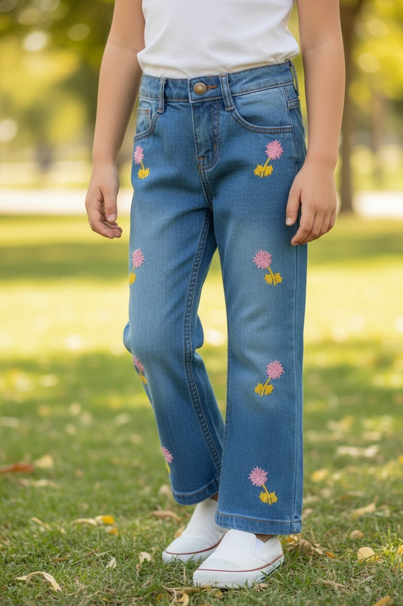 Girls Embroidered Pants