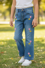Girls Embroidered Pants