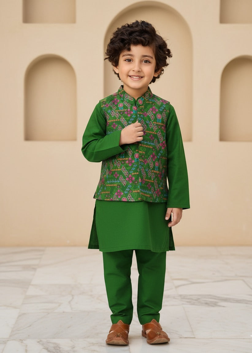 Shahnamy Boys Dress With Waistcoat