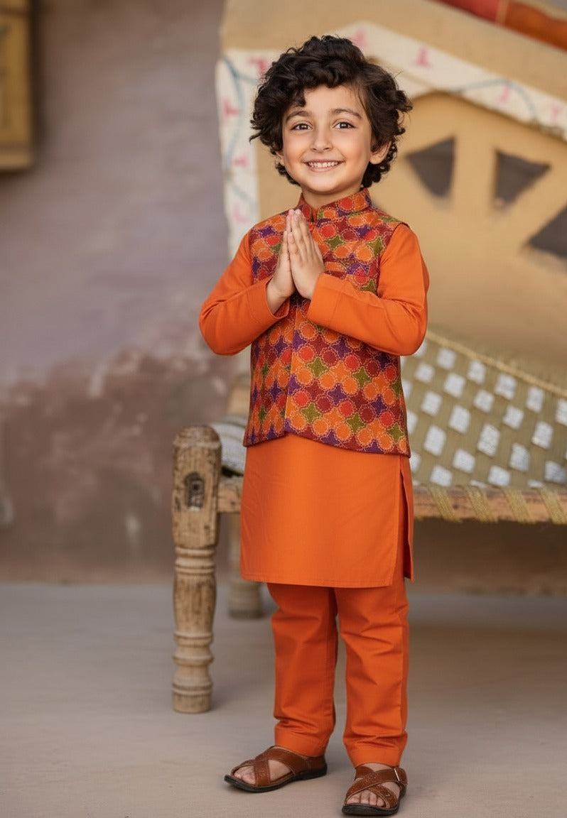 Shahnamy Boys Dress With Waistcoat