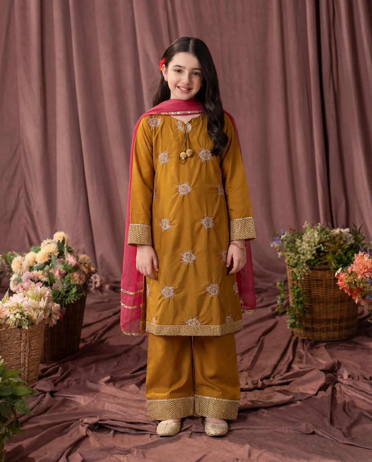 Daisy Girls Lawn Embroidered Dress