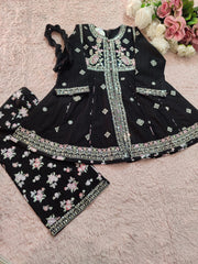 Girls Embroidered 3 Piece Dress