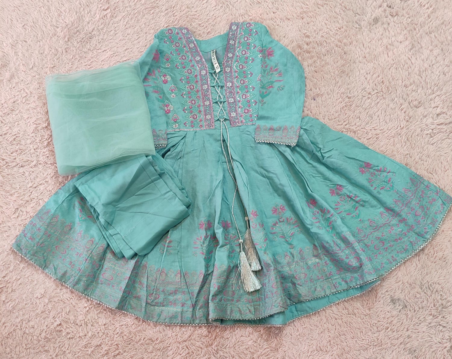 Machroo Girls Embroidered Dress