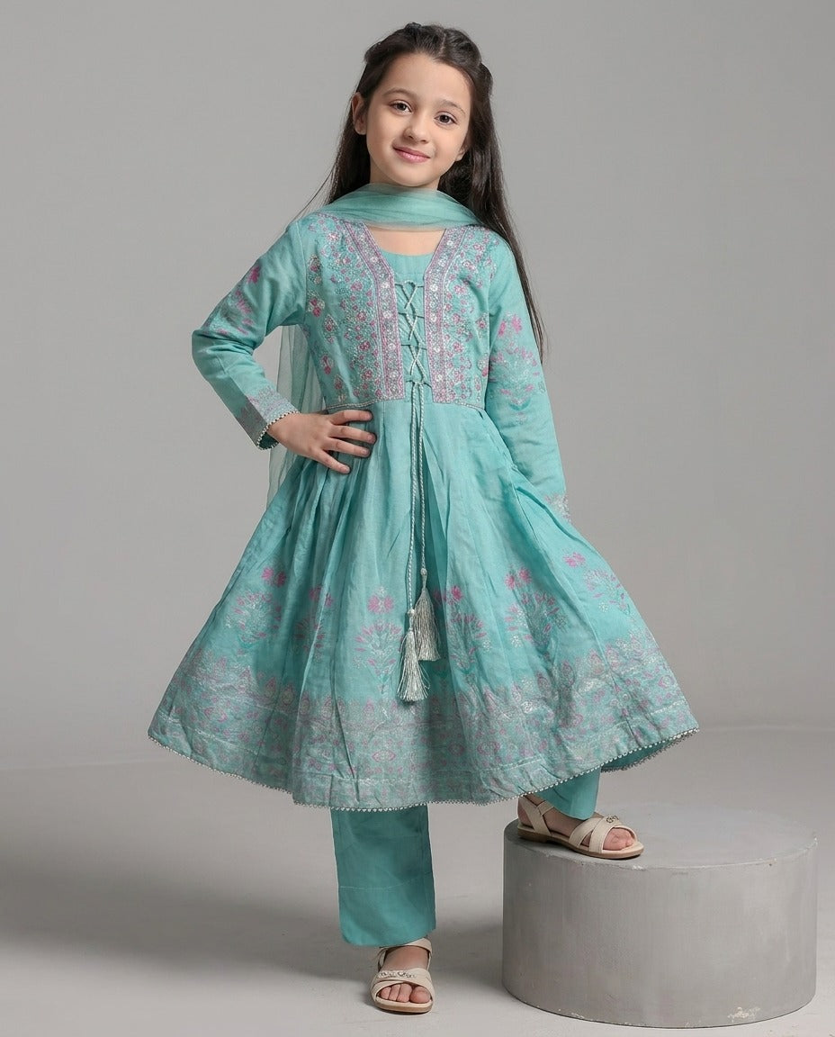 Machroo Girls Embroidered Dress