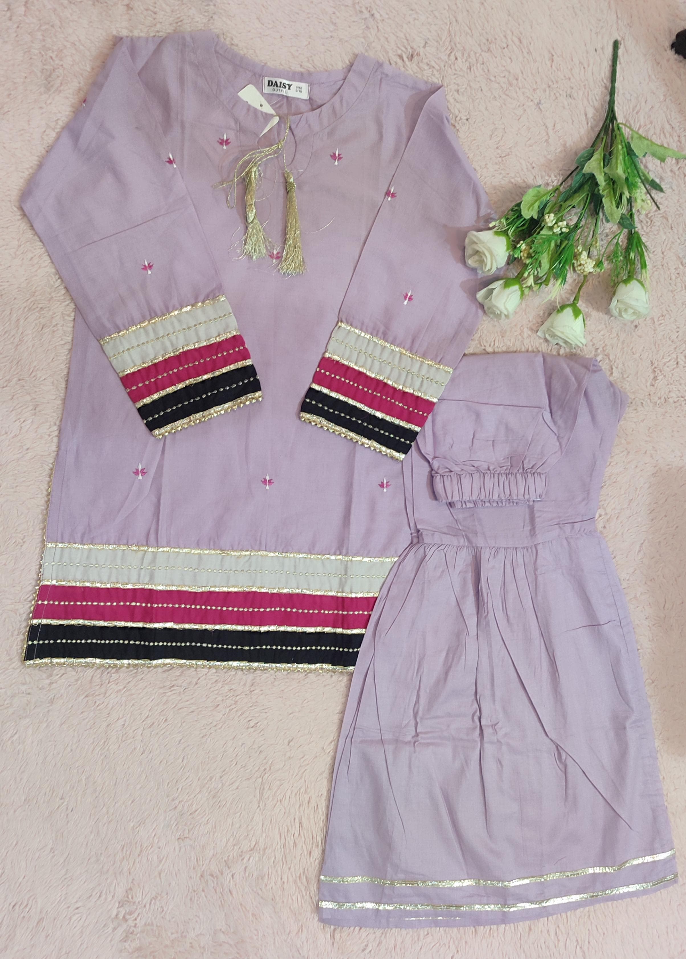Daisy - Girls Embroidered Ghrara Dress (price)