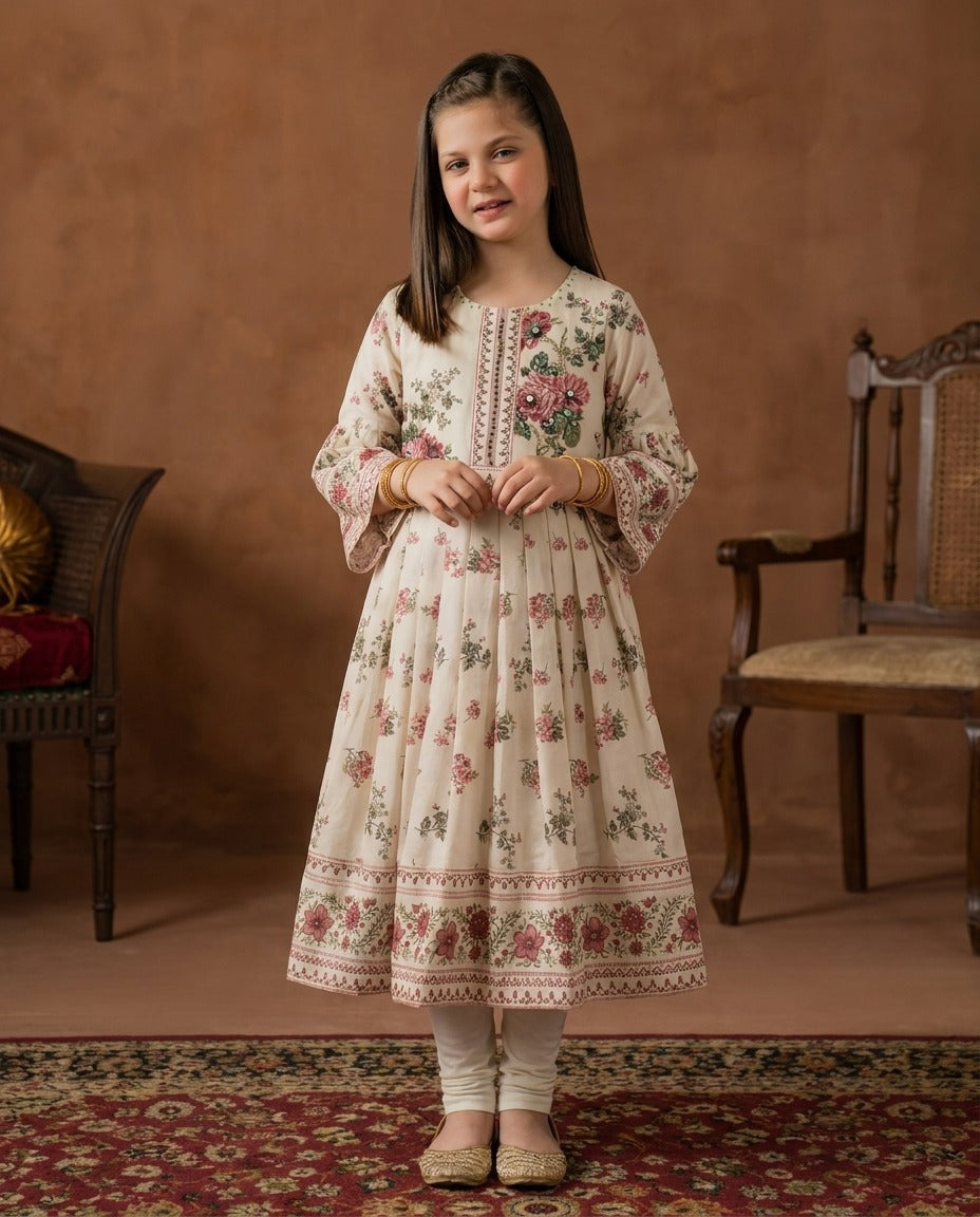 Girls formal frock with tights