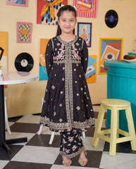 Girls Embroidered 3 Piece Dress