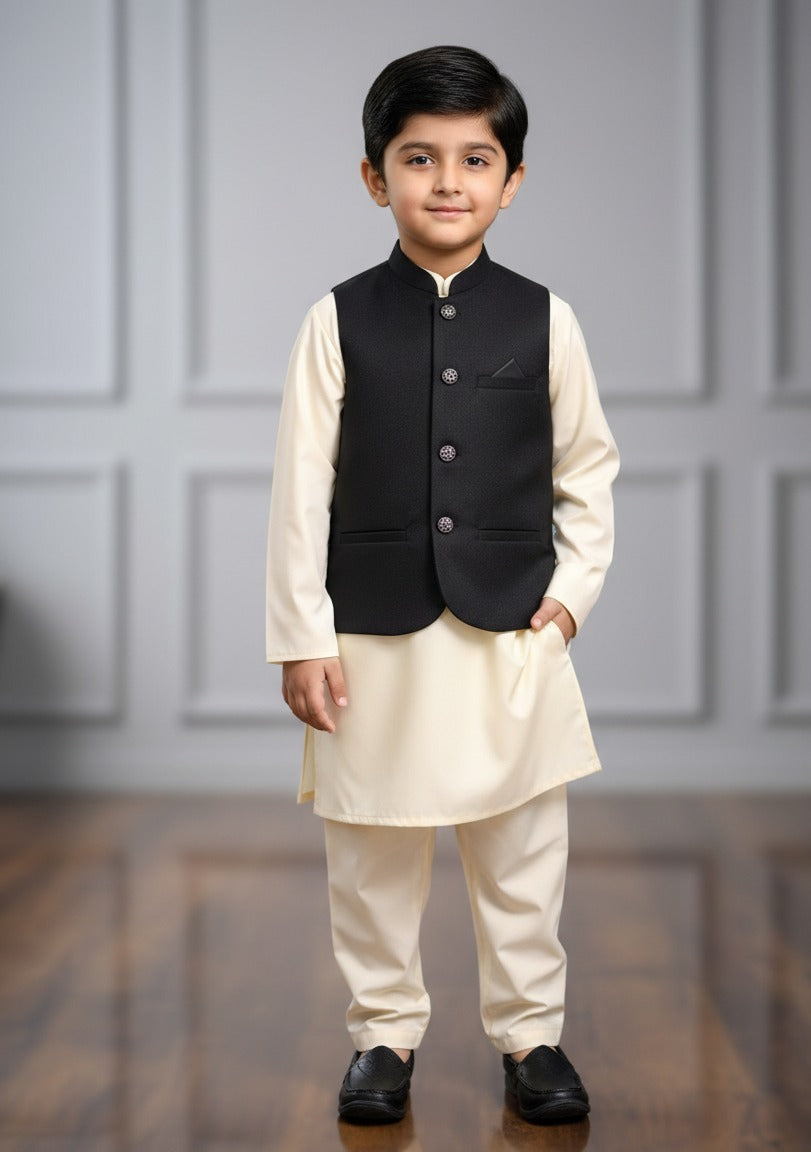 Boys Kurta Shalwar With Waistcoat