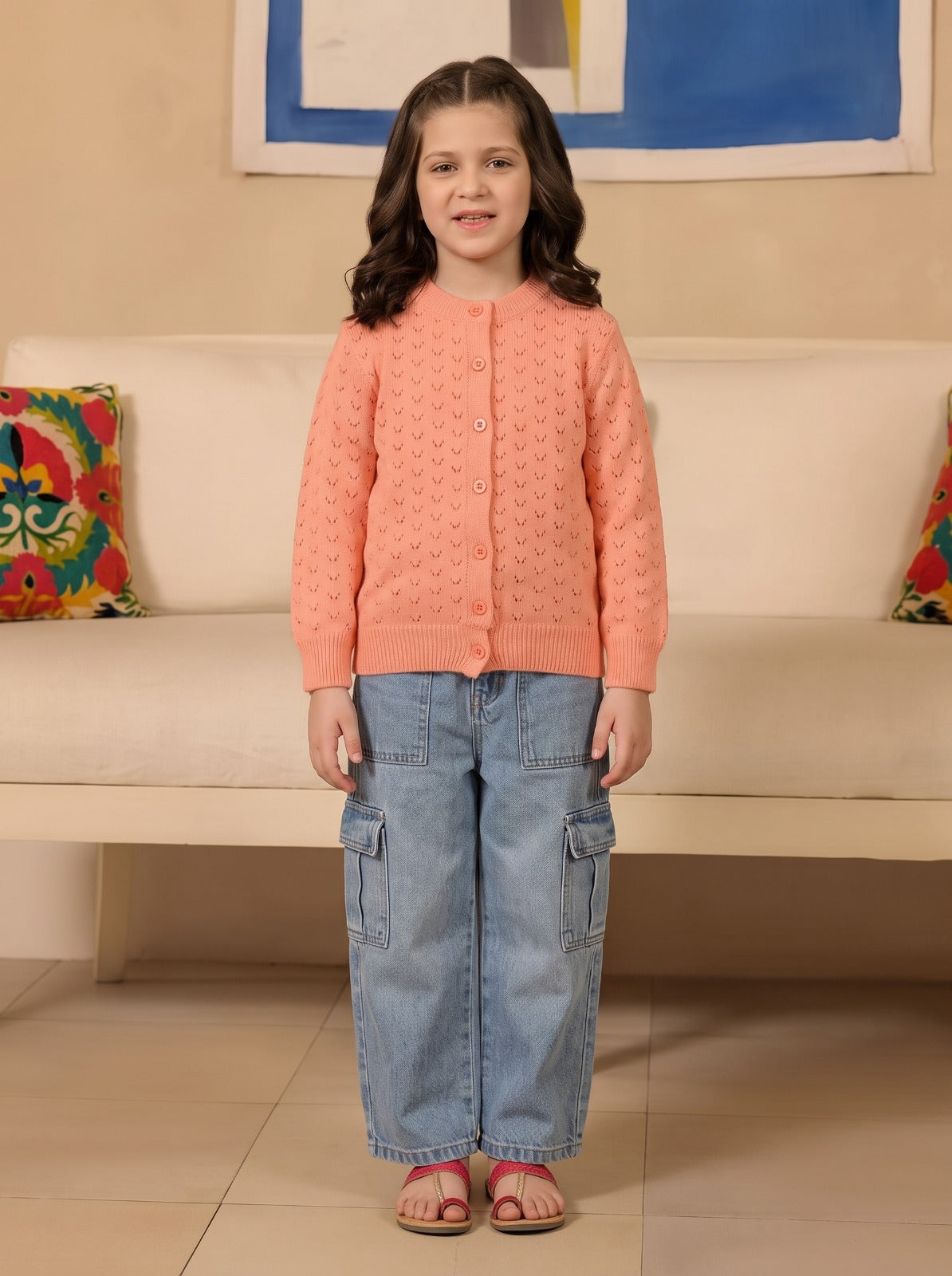 Minnie minors girls sweater(peech)