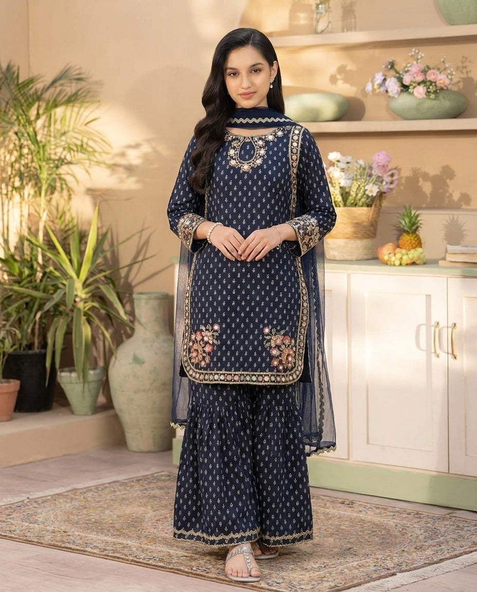 Al Qaswa - Gharara 3 piece Dress
