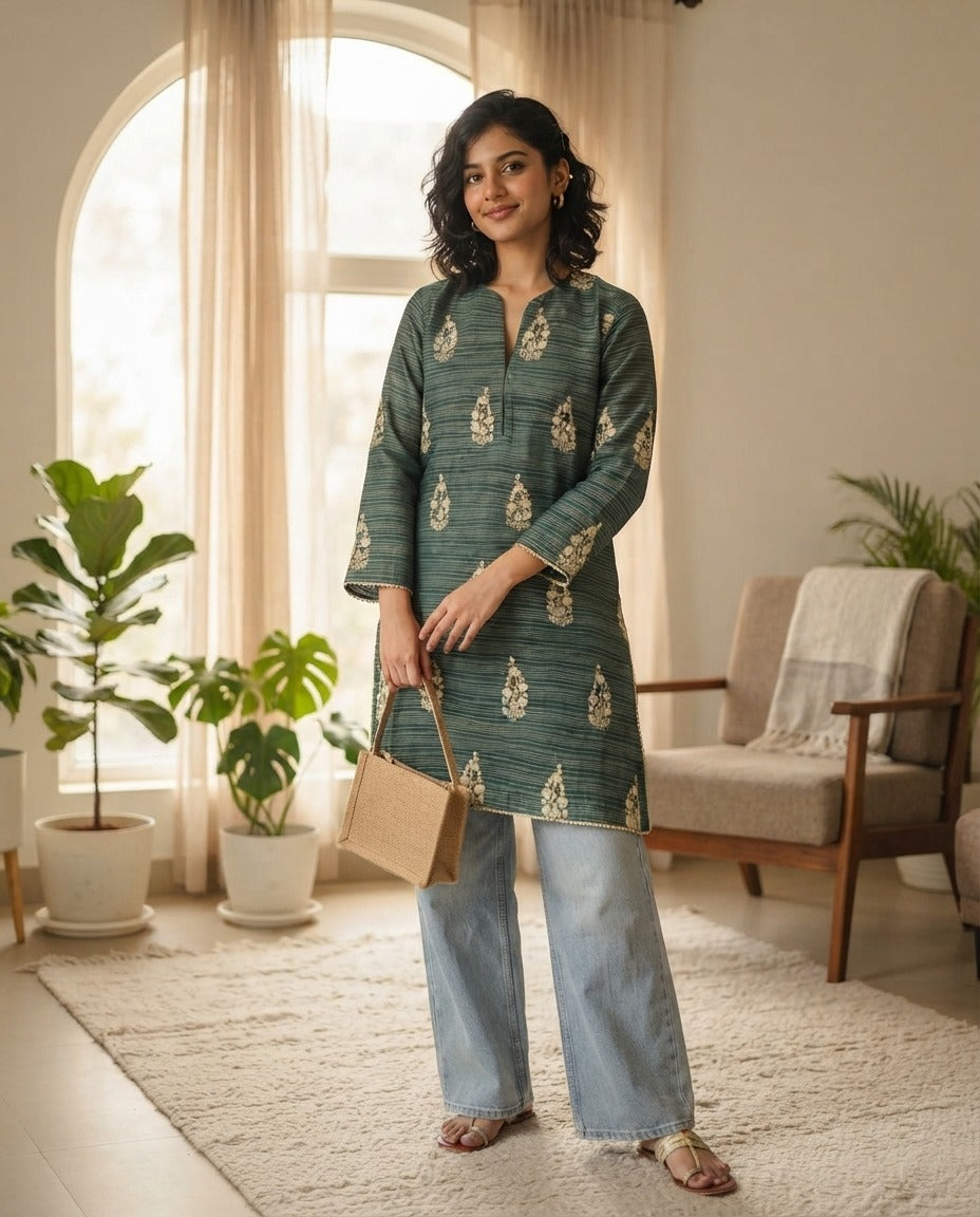Cross-stitch ( Ladies kurti )