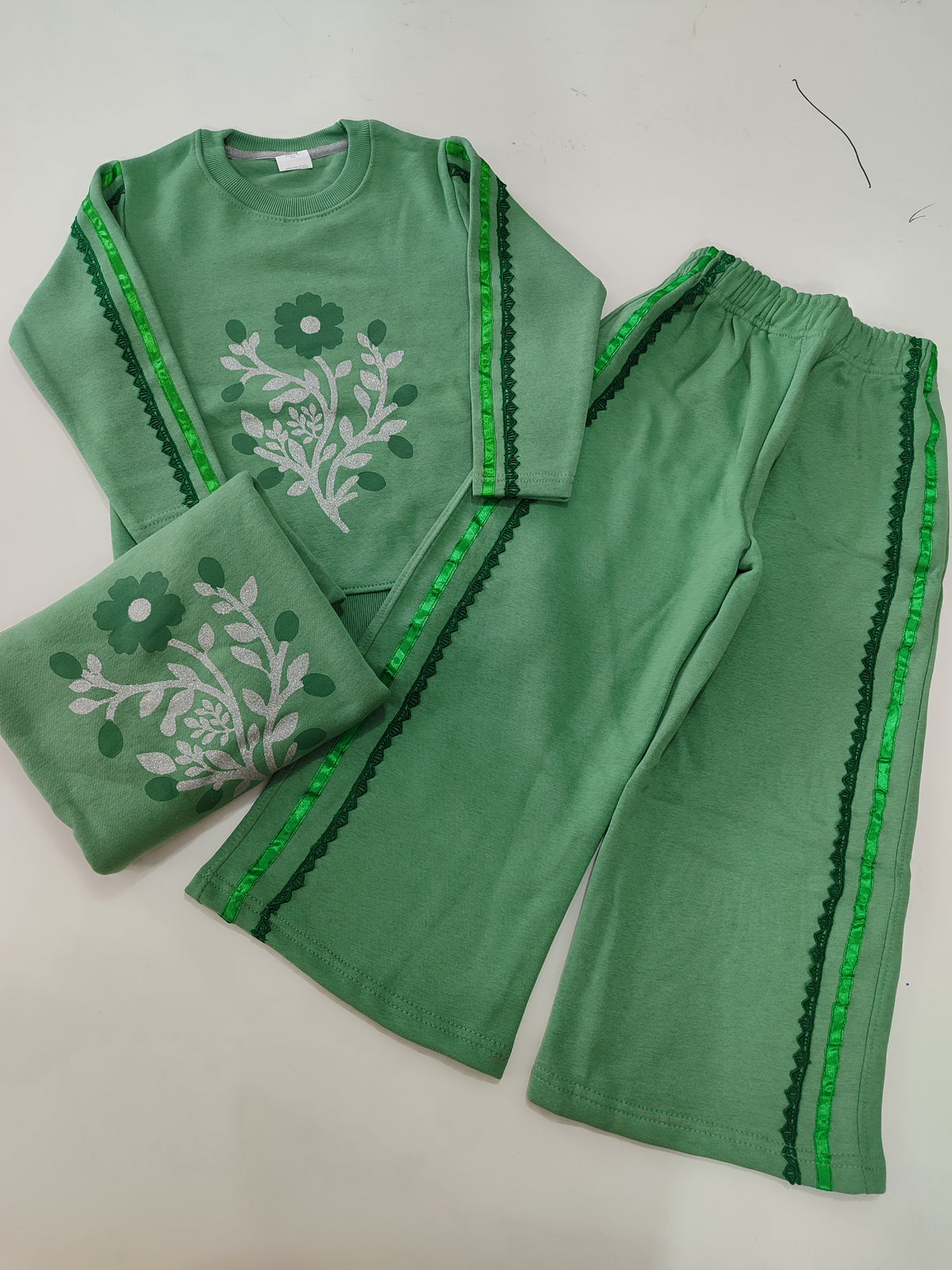 Girls fleece pair green