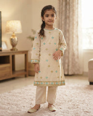 Mint Kids Lawn embroidered 2 piece dress