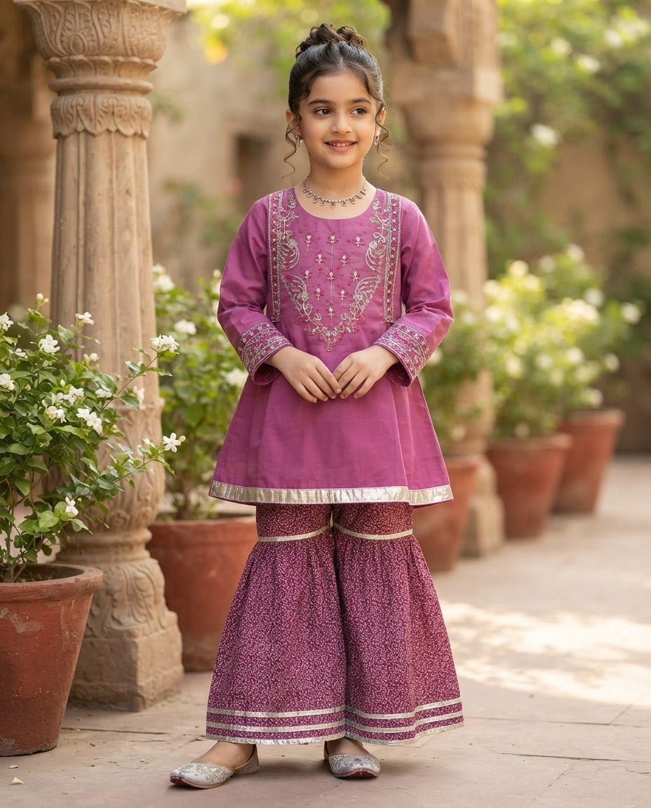 Al Qaswa - Girls Ghrara Dress
