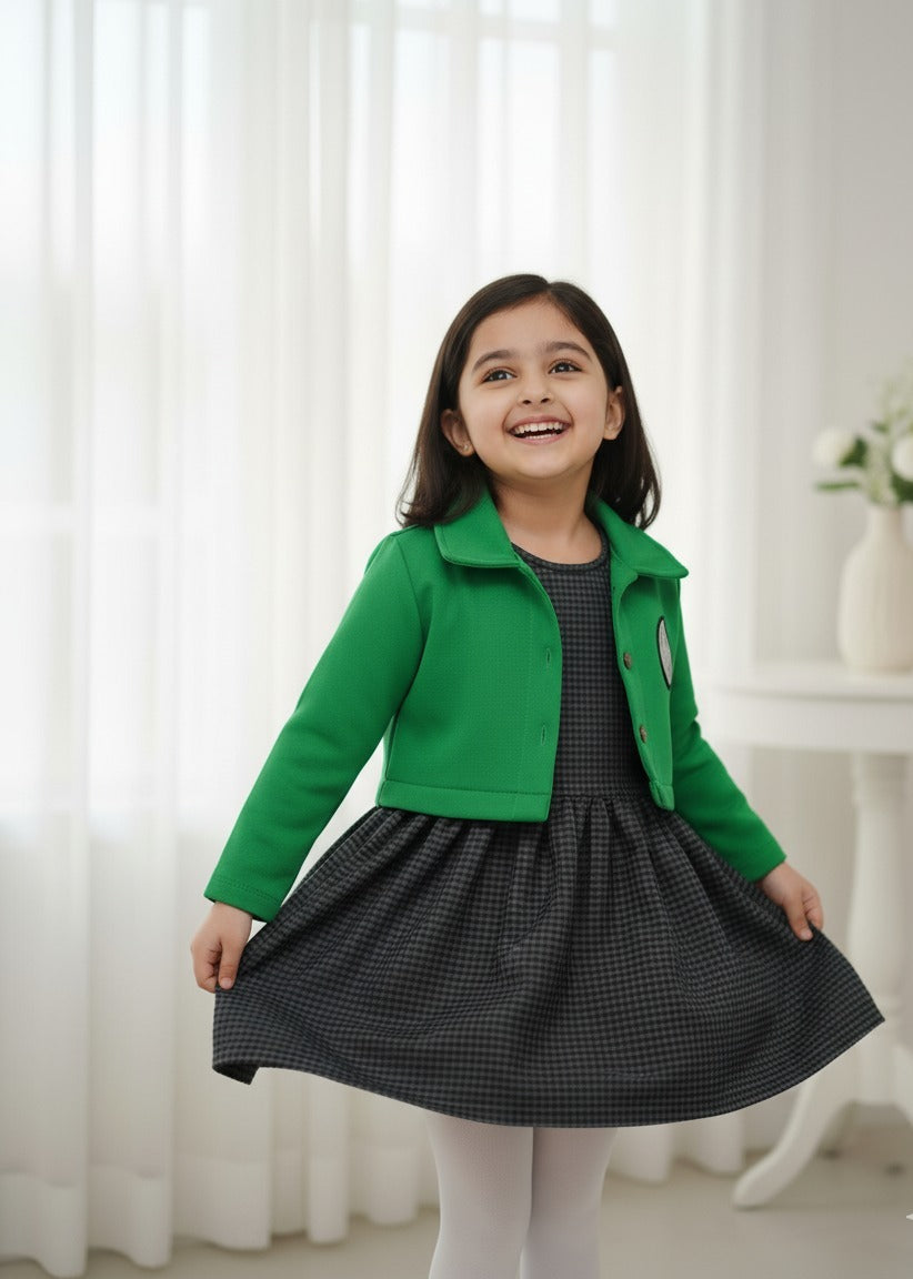 Girls wool Top with fleece jacket