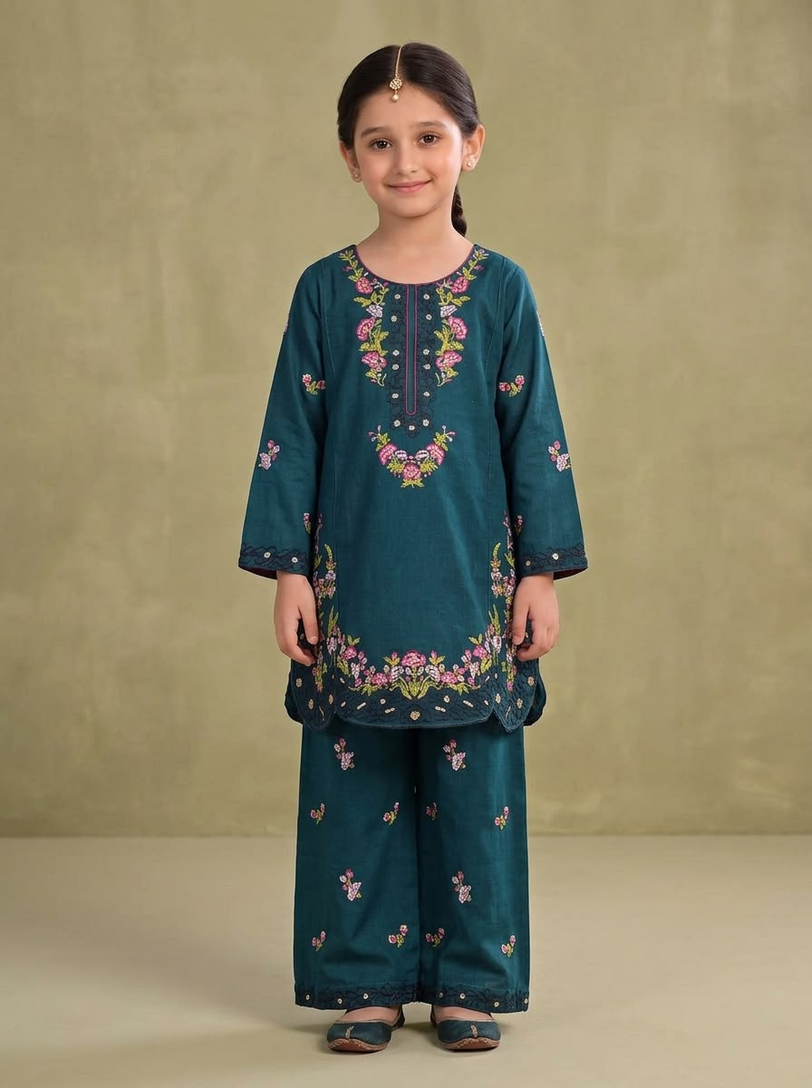 Peru girls 2pc(khaddar)